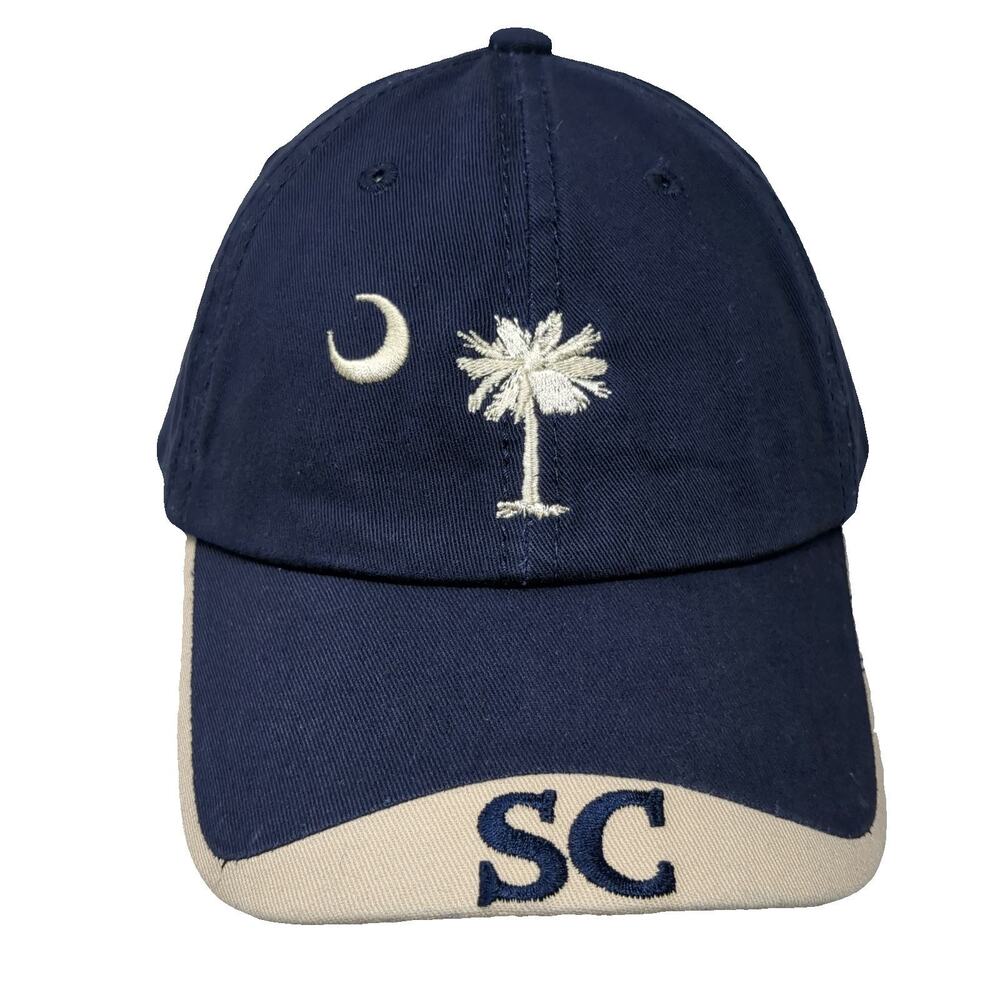 Strand Headwear Blue Beige One Size Baseball Cap Hat South Carolina Palmetto SC